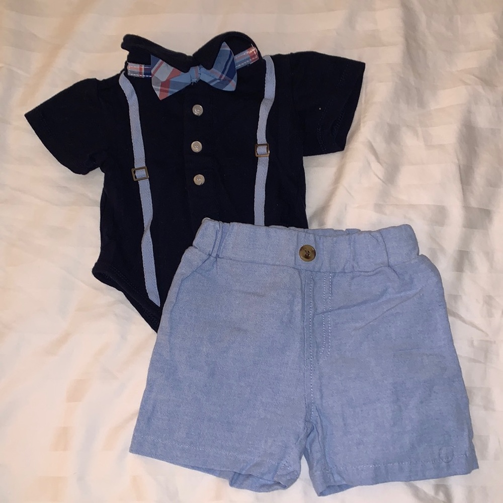 Andy & Evan 2-Piece Polo Shirtzie & Shorts Set - 3-6 Months